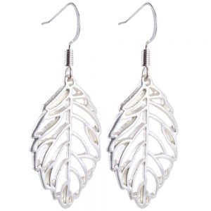 Drop Earring Grecian Little Cutout Leaf Made With Tin Alloy & Iron by JOE COOL