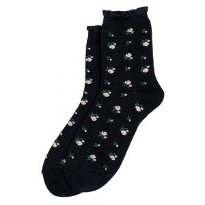 Socks Rose With A  Frill Trim Made With Cotton & Spandex by JOE COOL
