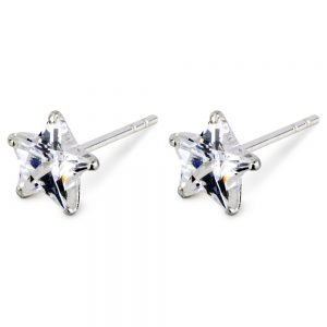 Stud Earring Star Made With 925 Silver & Crystal Glass by JOE COOL