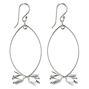Drop Earring Double Flower Made With 925 Silver by JOE COOL