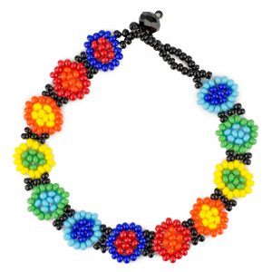 Bracelet Beads Rainbow Flowers Made With Glass by JOE COOL