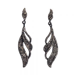 Drop Earring Marcasite Gatsby Made With Crystal Glass & Zinc Alloy by JOE COOL