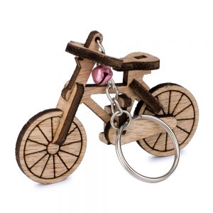 Keyring Laser Cut Bicycle Made With Wood by JOE COOL