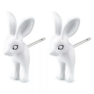 Stud Earring Rabbit Made With Tin Alloy & Enamel by JOE COOL