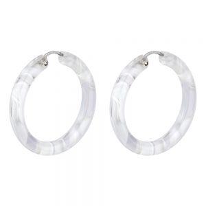 Hoop Earring Sleek Marbled Made With Tin Alloy & Acrylic by JOE COOL