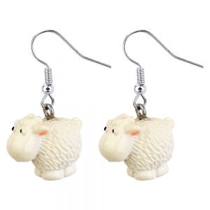 Drop Earring Sheep Made With Resin by JOE COOL