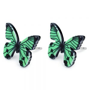 Stud Earring Butterfly Made With Tin Alloy & Acrylic by JOE COOL