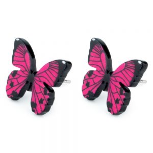 Stud Earring Butterfly Made With Tin Alloy & Acrylic by JOE COOL
