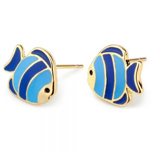 Stud Earring Clown Fish Made With Tin Alloy & Enamel by JOE COOL