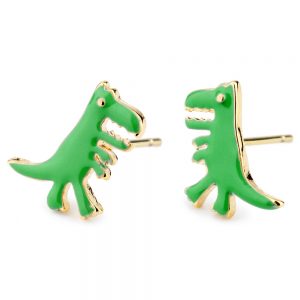 Stud Earring T-rex Made With Tin Alloy & Enamel by JOE COOL