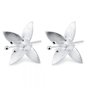 Stud Earring Point Flower Made With 925 Silver by JOE COOL