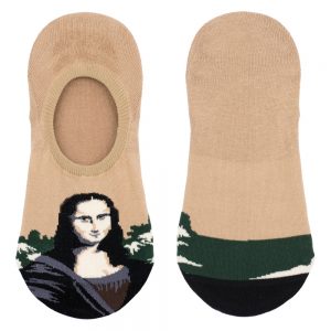 Socks No-show Da Vinci Mona Lisa Made With Cotton & Spandex by JOE COOL