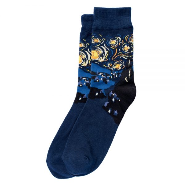 Socks Gents Van Gogh Starry Night Made With Cotton & Spandex by JOE COOL