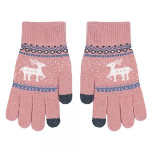 Gloves Touchscreen Scandi Deer Made With Acrylic by JOE COOL