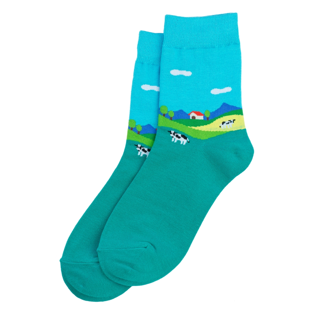 Socks Field Scene Made With Cotton & Spandex - JOE COOL Shop