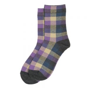 Socks Cool Tone Check Made With Cotton & Spandex by JOE COOL