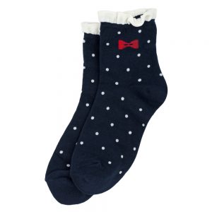 Socks Polka Dot With Bow Made With Cotton & Spandex by JOE COOL