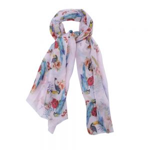 Scarf Tropical Birds Made With Polyester & Cotton by JOE COOL