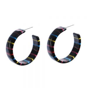 Hoop Earring Rainbow Made With Acrylic & Iron by JOE COOL