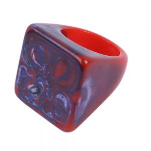 Ring Square Colour Mix Made With Resin by JOE COOL