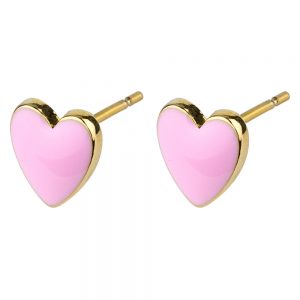 Stud Earring Love Hearts Made With Enamel & Tin Alloy by JOE COOL