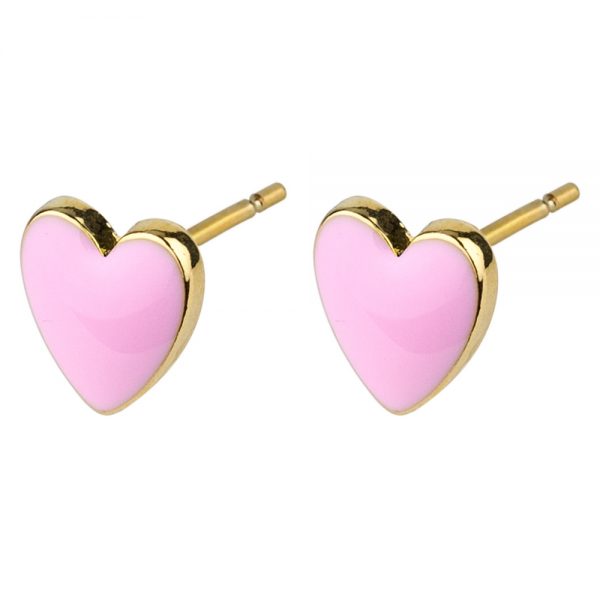 Stud Earring Love Hearts Made With Enamel & Tin Alloy by JOE COOL