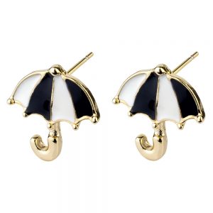 Stud Earring Umbrellas Made With Enamel & Tin Alloy by JOE COOL