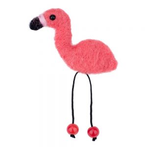 Clutch Pin Brooch Flame-colored Flamingo Made With Felt by JOE COOL