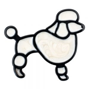 Brooch Pearlised Poodle Made With Acrylic by JOE COOL
