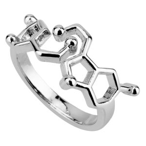 Ring Serotonin Molecule Made With Tin Alloy by JOE COOL