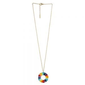 Necklace Rainbow Circle Made With Tin Alloy by JOE COOL