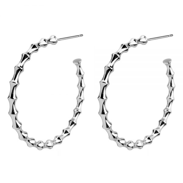 Hoop Earring Bamboo Effect Made With Tin Alloy by JOE COOL