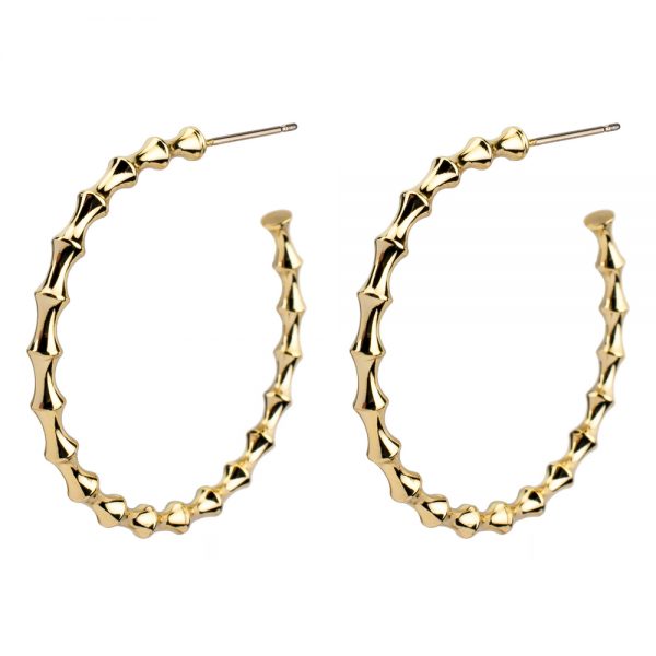 Hoop Earring Bamboo Effect Made With Tin Alloy by JOE COOL