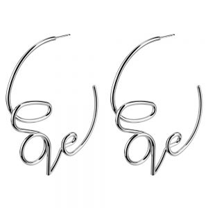 Hoop Earring Love Note Made With Tin Alloy by JOE COOL
