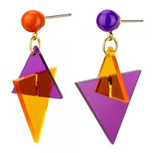 Drop Earring Bold Triangle Made With Acrylic by JOE COOL