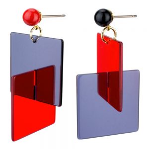 Drop Earring Bold Square Made With Acrylic by JOE COOL
