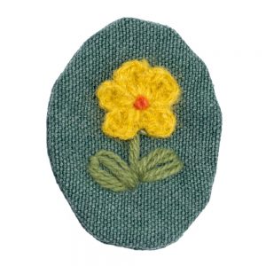 Brooch Crochet Flower Patch Made With Acrylic & Cotton by JOE COOL