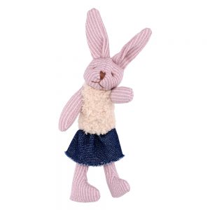 Brooch Striped Bunny Made With Cotton & Tin Alloy by JOE COOL