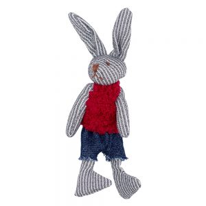 Brooch Striped Bunny Made With Cotton & Tin Alloy by JOE COOL