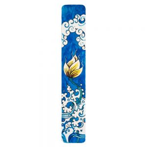 Gift Handpainted Bookmark Floral Wave Made With Bamboo by JOE COOL