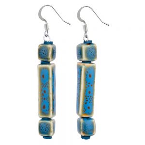 Drop Earring Sienna Earth Tones Made With Ceramic by JOE COOL