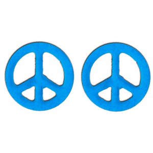 Stud Earring Peace Sign Made With Tin Alloy by JOE COOL