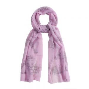 Scarf Etched Animal Illustration Made With Polyester & Viscose by JOE COOL