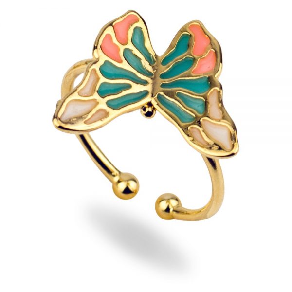Ring Cloisonne Butterfly Made With Tin Alloy by JOE COOL