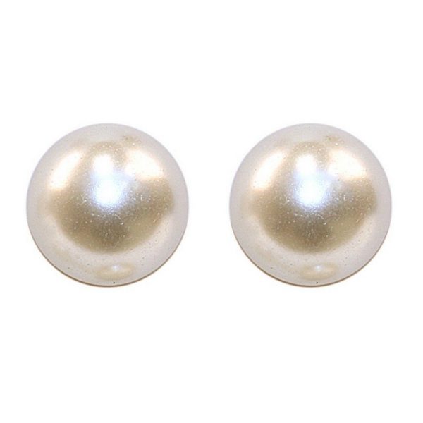 Stud Earring Perfect 4  6  8  10 &  12mm Made With Glass Pearl by JOE COOL