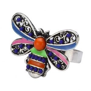 Ring Bee Made With Enamel & Crystal Glass by JOE COOL