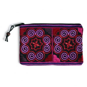 Coin Purse Embroidered Swirl Made With Satin by JOE COOL