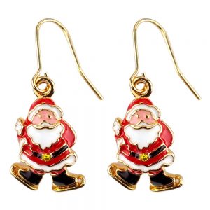 Drop Earring Christmas On Gift Card Made With Crystal Glass & Enamel by JOE COOL