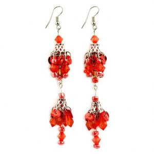Drop Earring Bead Bunch Made With Zinc Alloy & Crystal Glass by JOE COOL