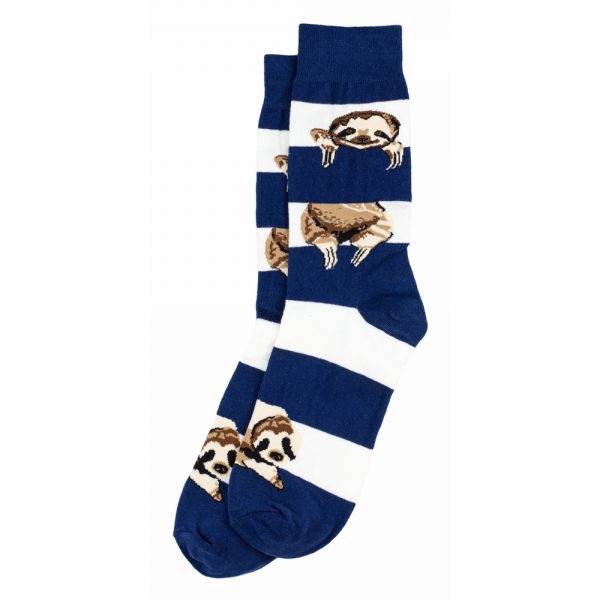 Socks Gents Stripe Sloth Made With Cotton & Spandex by JOE COOL
